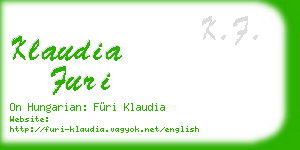 klaudia furi business card